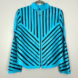 Vintage Lamb Leather and Mesh Jacket Women’s Size L Full Zip Front Lightweight